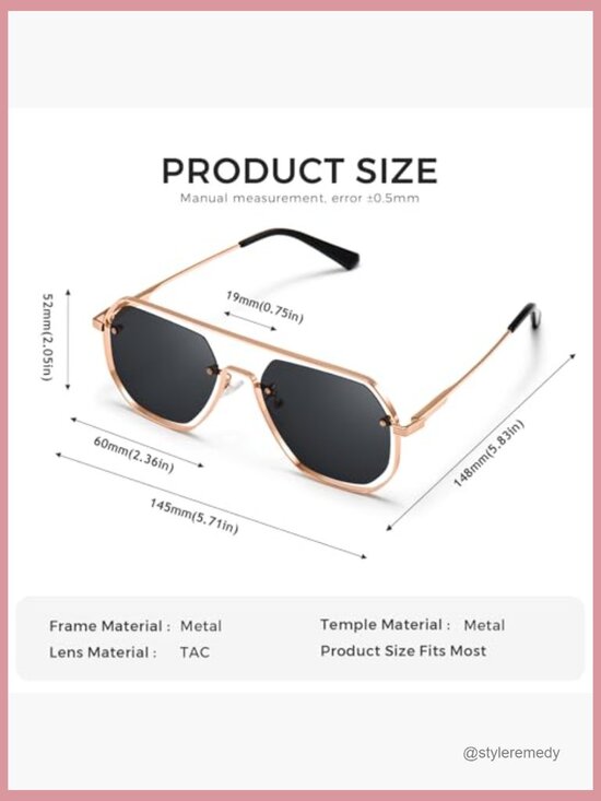 Metal Frame Hollow Geometric Oversized Aviator Sunglasses Polarized UV main image 6